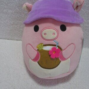 Original Squishmallow Peter the Pig SB #16-9 Pink, Purple Hat, Flower NWT